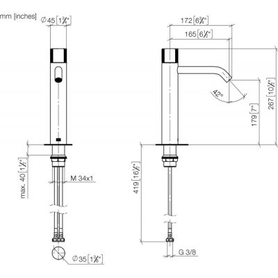 Dornbracht Meta Pure bateria umywalkowa stojąca wysoka chrom 33539664-00