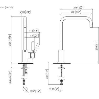 Dornbracht Meta bateria kuchenna stojąca chrom 33810625-00