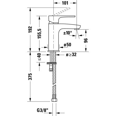 Duravit B.1 bateria umywalkowa stojąca chrom B11013002010