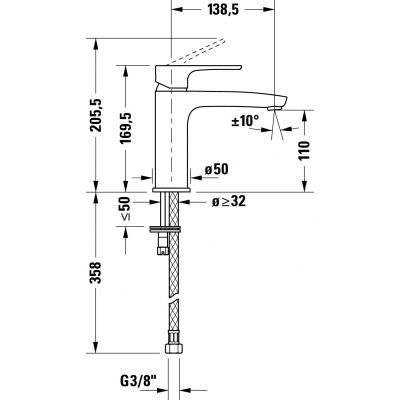 Duravit B.1 bateria umywalkowa stojąca chrom B11023002010