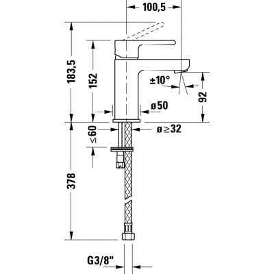 Duravit B.2 bateria umywalkowa stojąca chrom B21013002010