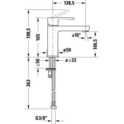 Duravit B.2 bateria umywalkowa stojąca chrom B21023002010