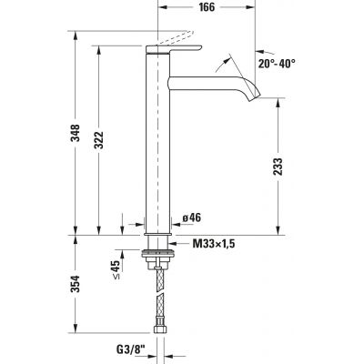 Duravit C.1 bateria umywalkowa stojąca chrom C11043002010