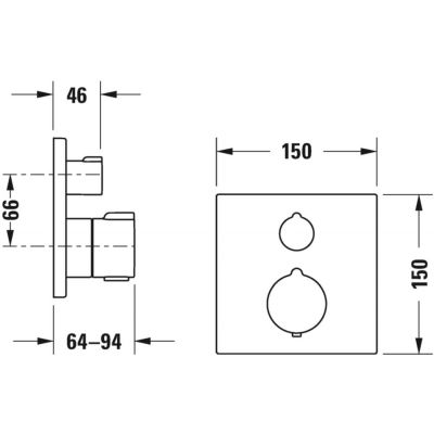 Duravit C.1 bateria wannowo-prysznicowa podtynkowa termostatyczna czarny mat C14200013046