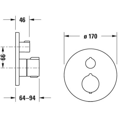 Duravit C.1 bateria wannowo-prysznicowa podtynkowa termostatyczna chrom C14200014010
