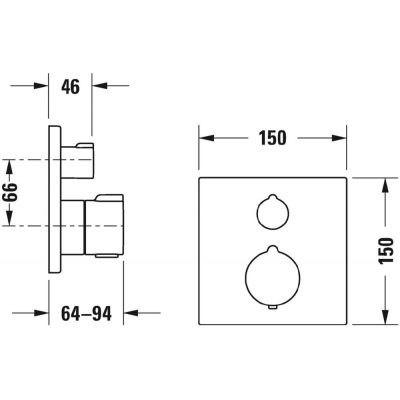 Duravit C.1 bateria wannowo-prysznicowa podtynkowa termostatyczna chrom C15200013010