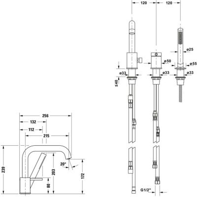 Duravit Circle bateria wannowo-prysznicowa nawannowa chrom CE5260000010