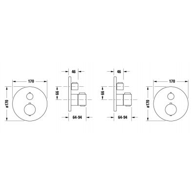 Duravit bateria wannowo-prysznicowa podtynkowa termostatyczna TH4200014004