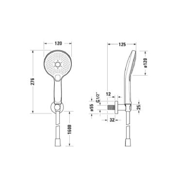 Duravit Universal zestaw prysznicowy ścienny chrom UV0712001005