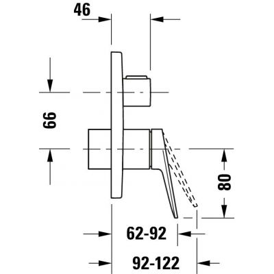 Duravit Wave bateria wannowo-prysznicowa podtynkowa chrom WA4210012010