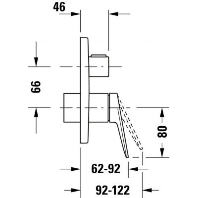 Duravit Wave bateria wannowo-prysznicowa podtynkowa chrom błyszczący WA5210012010