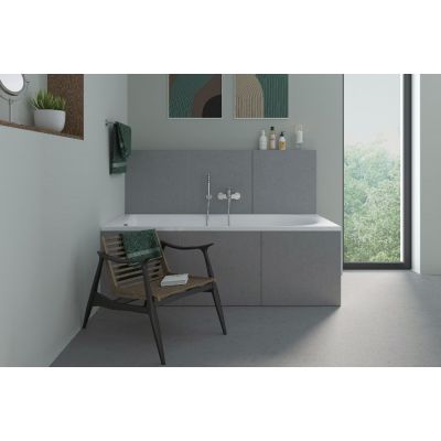 Duravit Wave bateria wannowo-prysznicowa ścienna stal nierdzewna szczotkowana WA5230000070