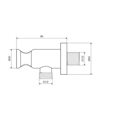 Excellent przyłącze kątowe z uchwytem złoty szczotkowany AREX.1032GB