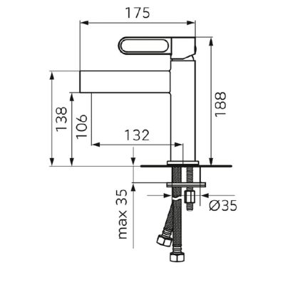 FDesign Zaffiro bateria umywalkowa stojąca gun metal FD1-ZFR-2-04