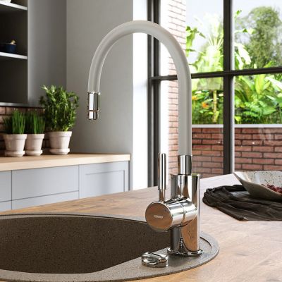 Zestaw Franke Smart  zlewozmywak stalowy 86x50 cm z baterią kuchenną Zumba  len/chrom-szary (1010368324, BZA4S)