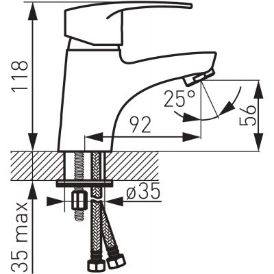 Ferro Brado bateria umywalkowa stojąca chrom BBO2-LA
