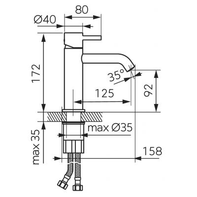 Ferro Ciriculus bateria umywalkowa stojąca gun metal BCK2GM