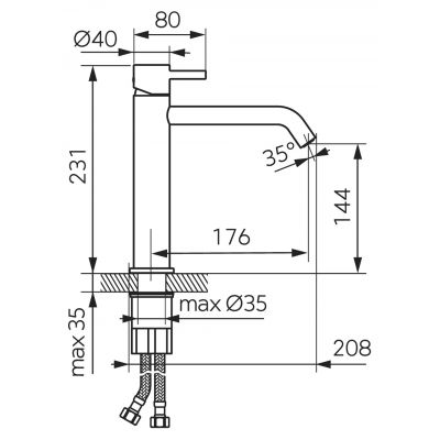 Ferro Ciriculus bateria umywalkowa stojąca chrom BCK2ML