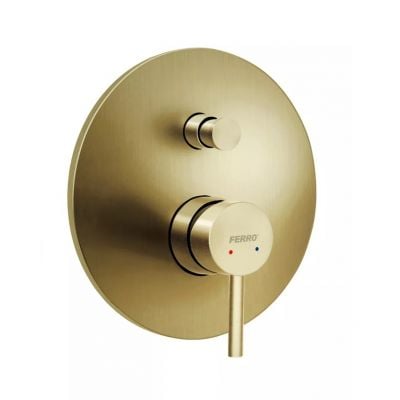 Ferro Ciriculus bateria wannowo-prysznicowa podtynkowa złoty szczotkowany BCK7PBG