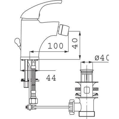 Bateria bidetowa stojąca Ferro Milo BMI6