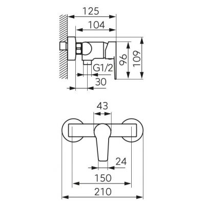 Ferro Ritto bateria prysznicowa ścienna chrom BTR7