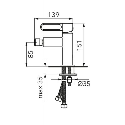 FDesign Zaffiro bateria bidetowa stojąca złoty szczotkowany FD1-ZFR-6-57