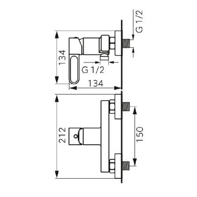 FDesign Zaffiro bateria prysznicowa ścienna gun metal FD1-ZFR-7-04