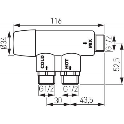 Ferro mieszacz podtynkowy termostatyczny 1/2" MT15B