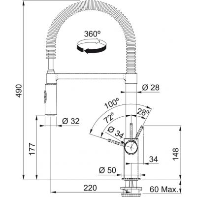 Franke Fox bateria kuchenna stojąca chrom 115.0486.993