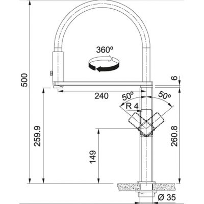 Franke Centinox Neo bateria kuchenna stojąca stal-czarna 115.0547.855
