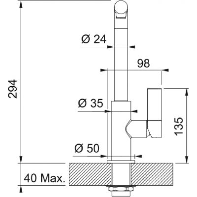 Franke Neptune Evo bateria kuchenna stojąca czarna 115.0711.725