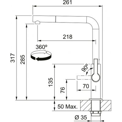 Franke Maris Slim L Pull-Out bateria kuchenna stojąca chrom 115.0728.393