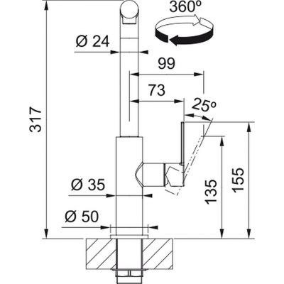 Franke Maris Slim L Pull-Out bateria kuchenna stojąca czarny mat 115.0728.394