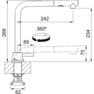 Franke Mythos window outdoor spray bateria kuchenna stojąca stal szlachetna 115.0731.378