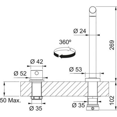 Franke Mythos window outdoor spray bateria kuchenna stojąca stal szlachetna 115.0731.378