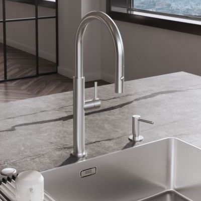 Franke Pescara J pull-out spray bateria kuchenna stojąca stal szlachetna 115.0741.694