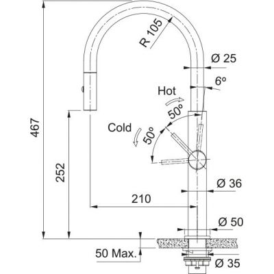 Franke Pescara J pull-out spray bateria kuchenna stojąca stal szlachetna 115.0741.694