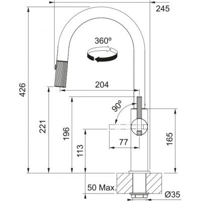 Franke Maris Stripes J pull-out bateria kuchenna stojąca czarny mat/złoty 115.0747.673