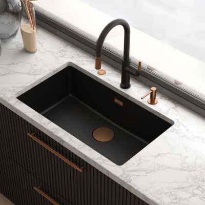 Franke Maris Stripes J pull-out bateria kuchenna stojąca czarny mat/miedziany 115.0747.674