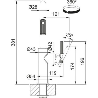 Franke Maris Stripes U pull-out bateria kuchenna stojąca czarny mat/złoty 115.0747.676