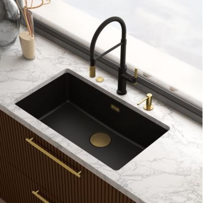 Franke Maris Stripes semi-pro bateria kuchenna stojąca czarny mat/złoty 115.0747.679