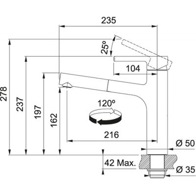 Franke Centro Pull-Out Window bateria kuchenna stojąca podokienna z wyciąganą wylewką chrom 115.0600.138