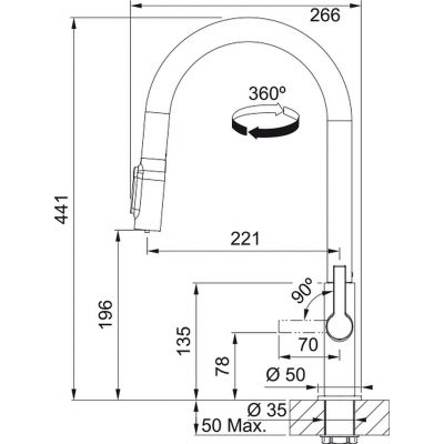 Franke Maris Slim Clear Water J Pull-Out bateria kuchenna stojąca czarny mat 120.0730.911