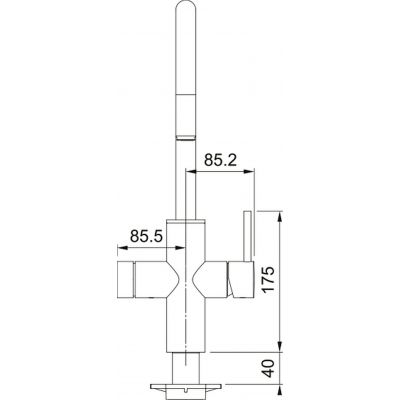 Franke Mythos Water Hub Sparkling bateria kuchenna stojąca stal 160.0708.955