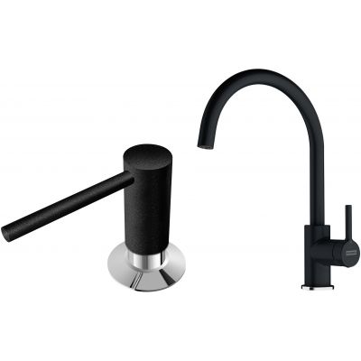 Zestaw Franke Lina bateria kuchenna stojąca z dozownikiem do płynów 350 ml onyx (1150626020, 1190578743)