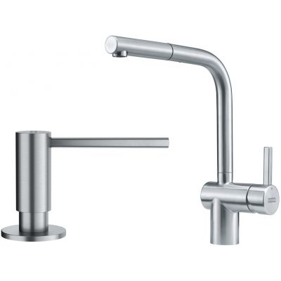 Zestaw Franke Atlas bateria kuchenna stojąca z dozownikiem do płynów 350 ml stal szlachetna (1150521439, 1120717084)