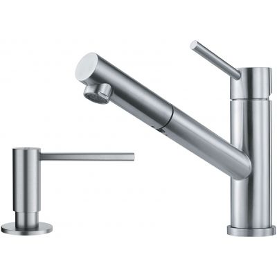 Zestaw Franke Orbit bateria kuchenna stojąca z dozownikiem do płynów 350 ml stal szlachetna (1150569461, 1120717084)