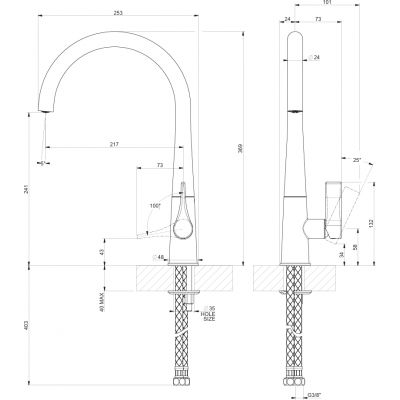 Gessi Proton bateria kuchenna stojąca chrom 17151.031