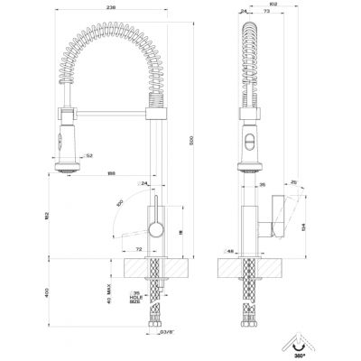 Gessi Monaco bateria kuchenna stojąca chrom 17157.031