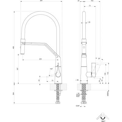 Gessi Proton bateria kuchenna stojąca chrom 17191.031
